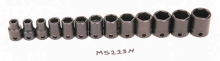 Williams JHWMS-2-13H - 13 pc 3/8" Drive 6-Point Metric Shallow Socket Set on Rail and Clips