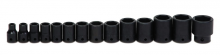 Williams JHWWS-4-14 - 14 pc 1/2" Drive 6-Point SAE Shallow Impact Socket Set on Rail and Clips