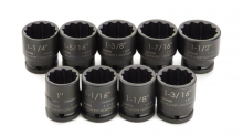 Williams JHW38926 - 17 pc 3/4" Drive 12-Point SAE Shallow Socket Set on Rail and Clips