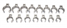 Williams JHWWSSCF-15 - 15 pc 1/2" Drive 12-Point SAE Flare Nut Crowfoot Wrench Set on Rail and Clips