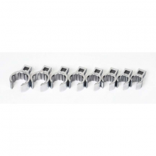 Williams JHWWSBCF-8 - 8 pc 3/8" Drive 12-Point SAE Flare Nut Crowfoot Wrench Set on Rail and Clips