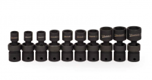 Williams JHW36910 - 10 pc 3/8" Drive 6-Point Metric Universal Socket Set on Rail and Clips