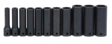 Williams JHWWS-14-11 - 11 pc 1/2" Drive 6-Point SAE Deep Impact Socket Set on Rail and Clips
