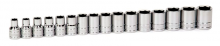 Williams JHW32943 - 16 pc 1/2" Drive 6-Point Metric Shallow Socket Set on Rail and Clips