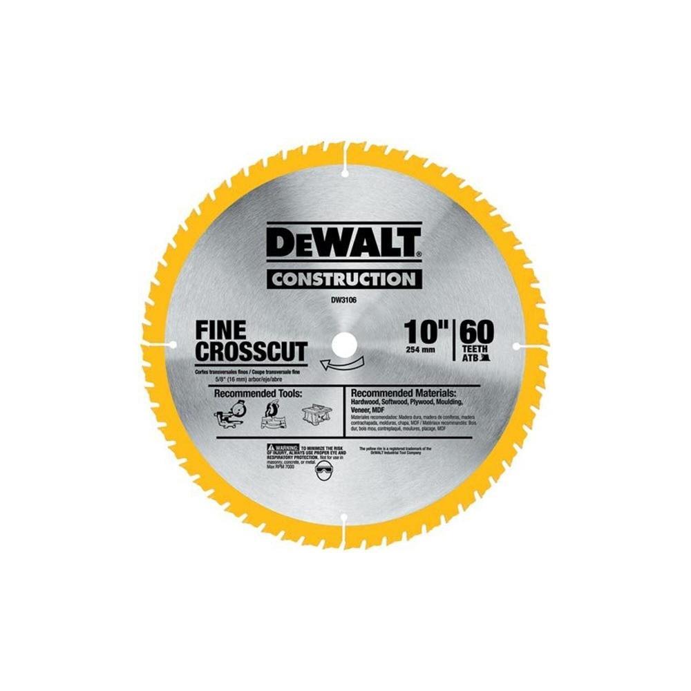 DEWALT 10-Inch Miter / Table Saw Blade, Fine Finish, 60-Tooth, 2-Pack