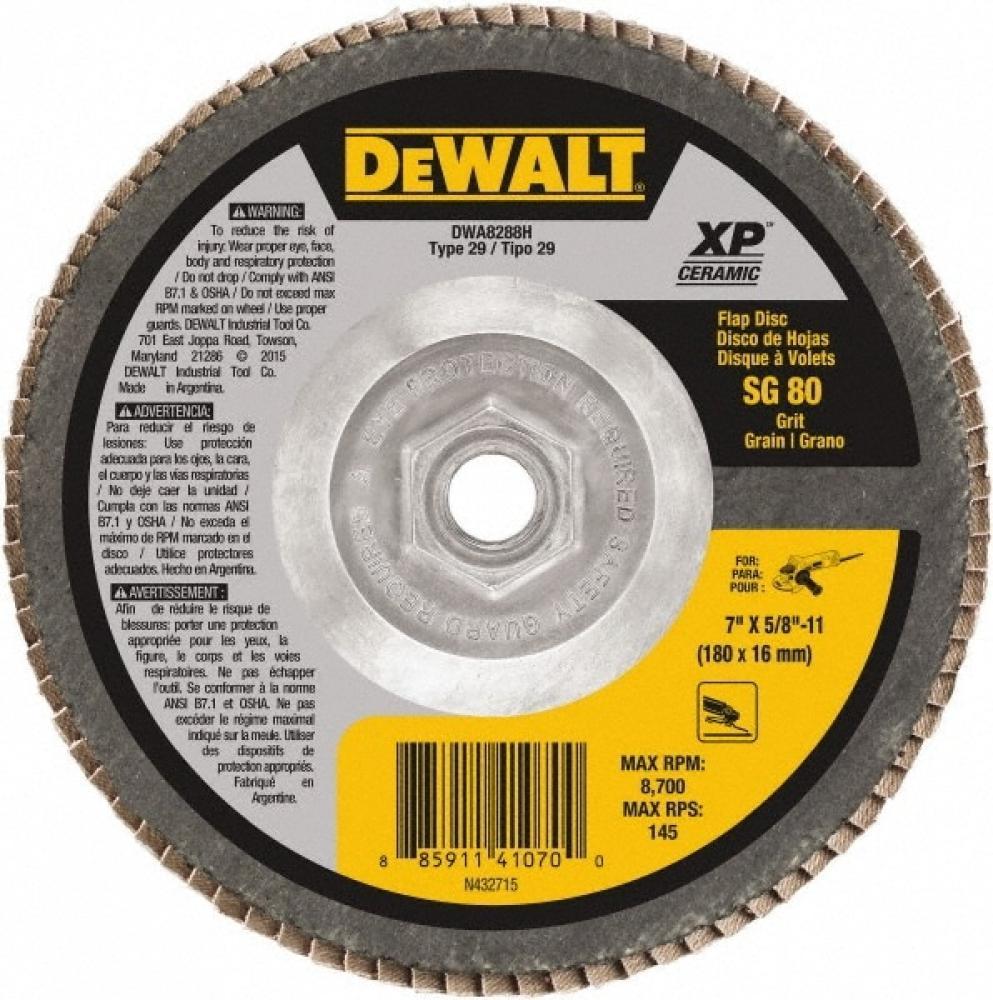 DEWALT 60G T29 Xp Ceramic Flap Disc, 7&#34; X 7/8&#34;