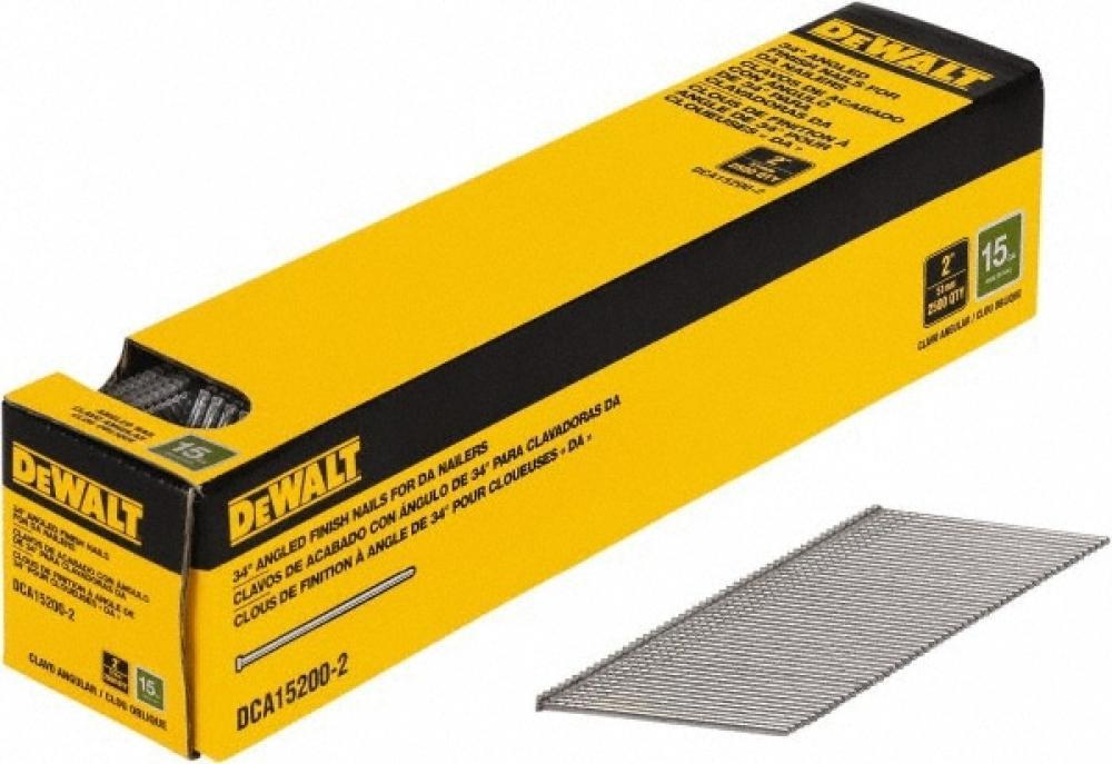 DEWALT 15 Gauge 2&#34; Da Style Angled Finish Nails 2,500 Quantity