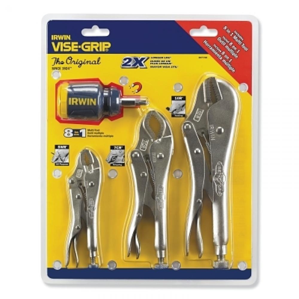 Irwin VISE-GRIP The Original 3 Pc. Locking Pliers Sets with 8-in-1 Screwdriver