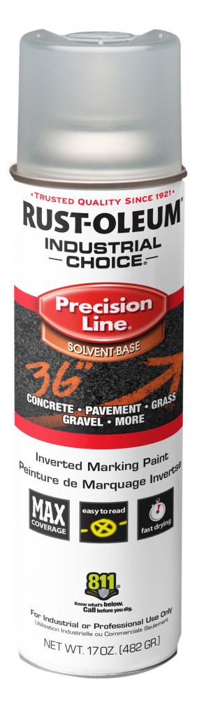 Rust-Oleum Industrial Choice M1600 System Solvent-Based Precision Line Inverted Marking Paint, Clear