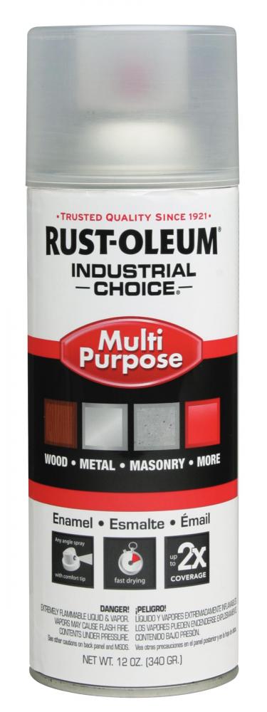 Rust-Oleum Industrial Choice 1600 System Multi-Purpose Enamel Spray Paint, Gloss Crystal Clear, 12 o