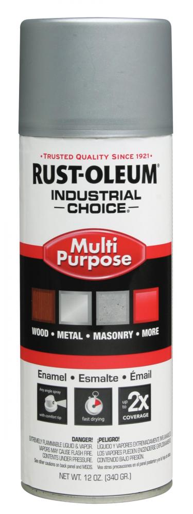 Rust-Oleum Industrial Choice 1600 System Multi-Purpose Enamel Spray Paint, Gloss Dull Aluminum, 12 o