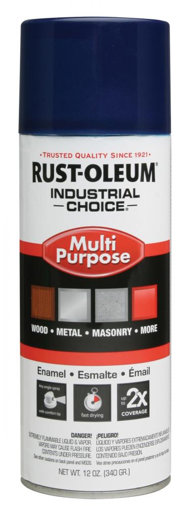 Rust-Oleum Industrial Choice 1600 System Multi-Purpose Enamel Spray Paint, Gloss Regal Blue, 12 oz