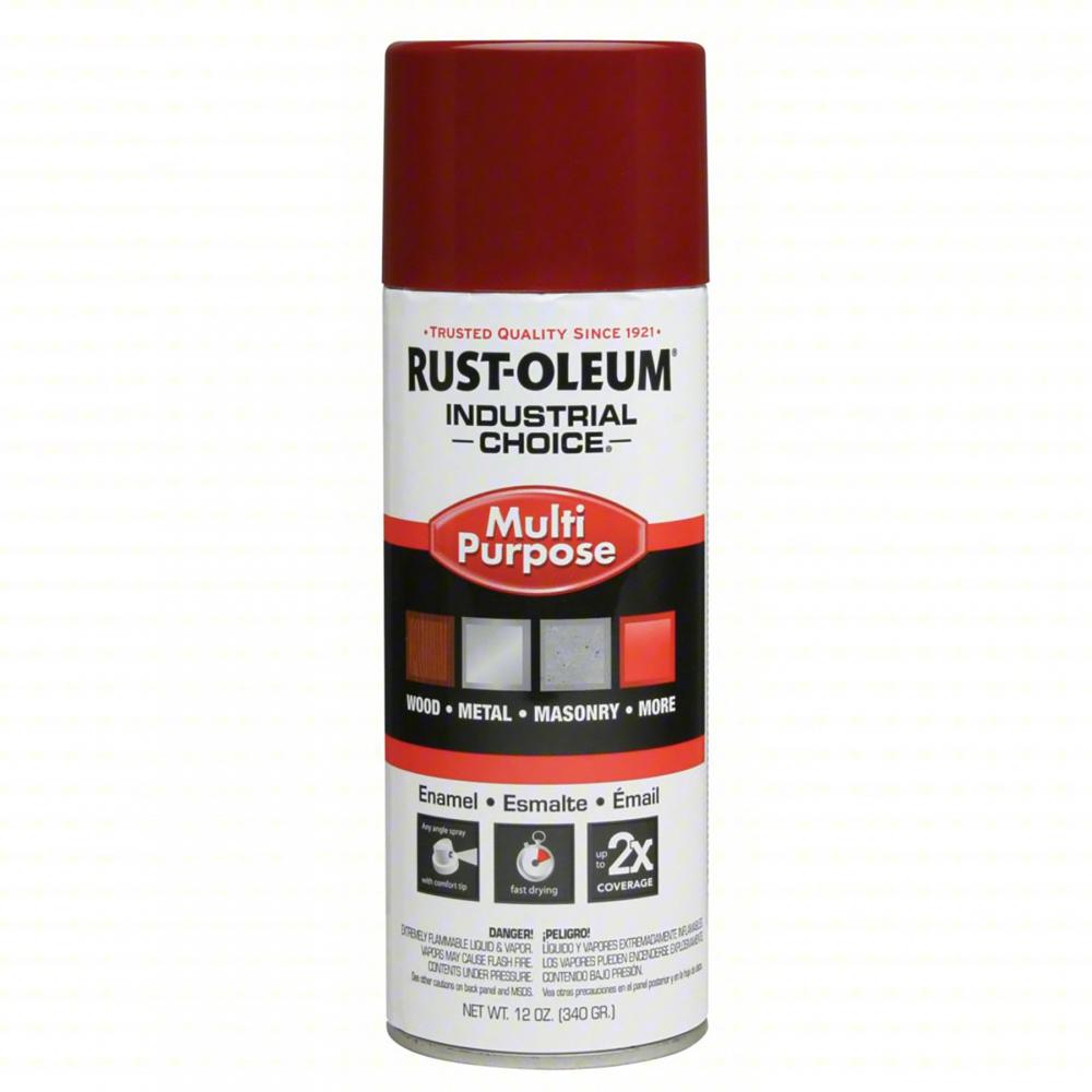 Rust-Oleum Industrial Choice 1600 System Multi-Purpose Enamel Spray Paint, Gloss Cherry Red, 12 oz