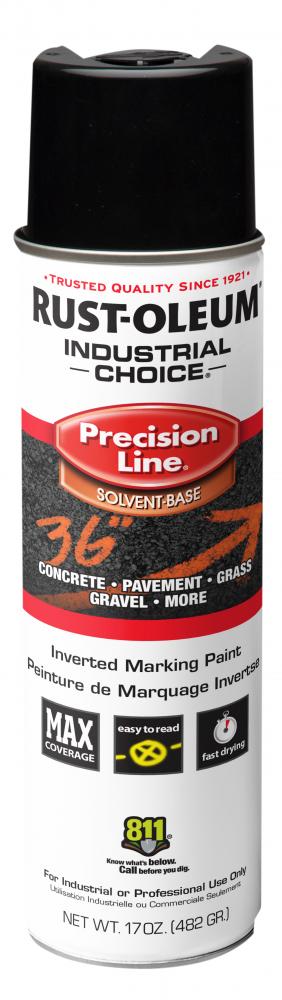 Rust-Oleum Industrial Choice M1600 System Solvent-Based Precision Line Inverted Marking Paint, Black