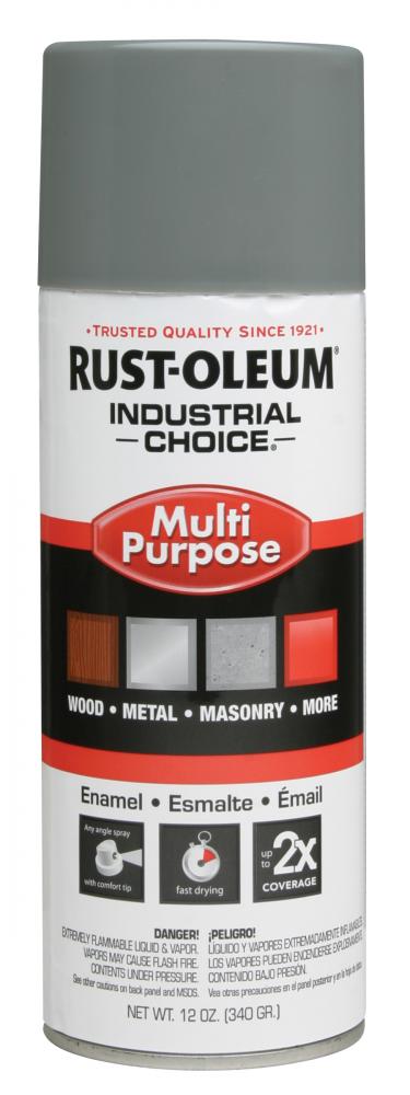 Rust-Oleum Industrial Choice 1600 System Multi-Purpose Enamel Spray Paint, Gloss Smoke Gray, 12 oz