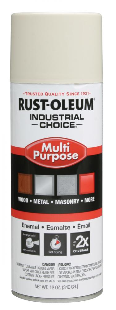 Rust-Oleum Industrial Choice 1600 System Multi-Purpose Enamel Spray Paint, Gloss Antique White, 12 o