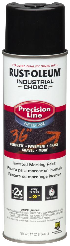 Rust-Oleum Industrial Choice M1800 System Water-Based Precision Line Inverted Marking Paint, Black, 