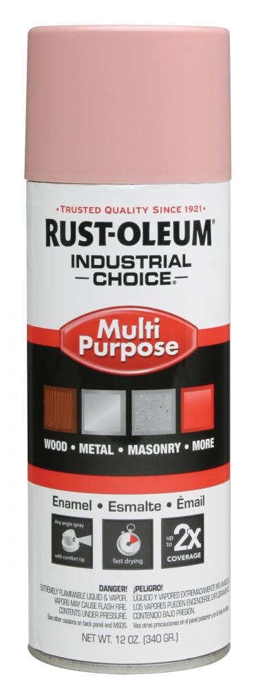 Rust-Oleum Industrial Choice 1600 System Multi-Purpose Enamel Spray Paint, Gloss Dusty Pink, 12 oz
