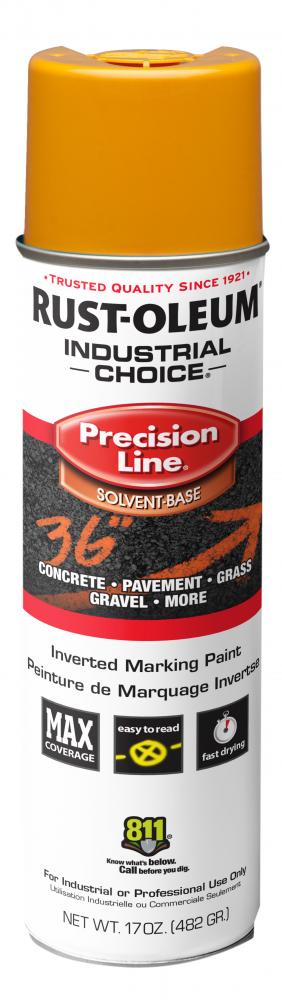Rust-Oleum Industrial Choice M1600 System Solvent-Based Precision Line Inverted Marking Paint, Cauti