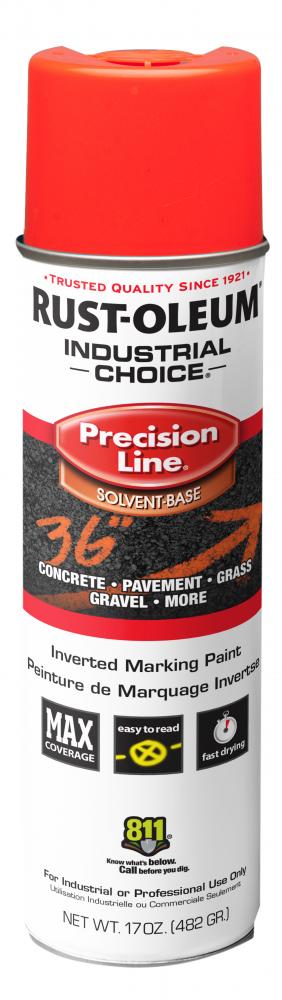 Rust-Oleum Industrial Choice M1600 System Solvent-Based Precision Line Inverted Marking Paint, Fluor