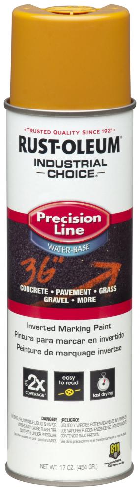 Rust-Oleum Industrial Choice M1800 System Water-Based Precision Line Inverted Marking Paint, Caution