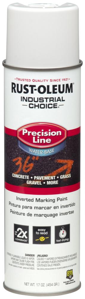 Rust-Oleum Industrial Choice M1800 System Water-Based Precision Line Inverted Marking Paint, White, 