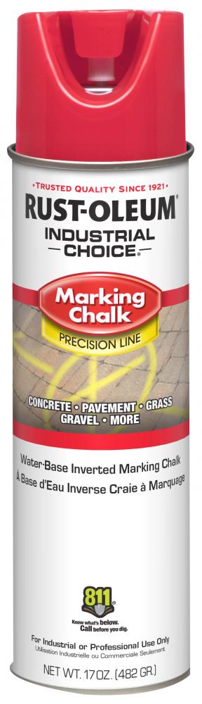 Rust-Oleum Industrial Choice MC1800 System Precision Line Inverted Marking Chalk, APWA Red, 17 oz