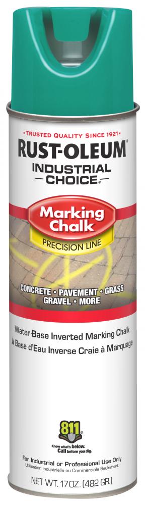 Rust-Oleum Industrial Choice MC1800 System Precision Line Inverted Marking Chalk, APWA Green, 17 oz