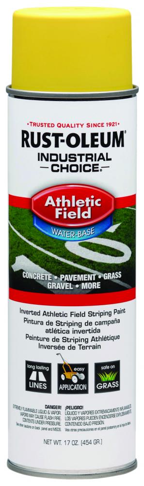 Rust-Oleum Industrial Choice AF1600 System Athletic Field Inverted Striping Paint, Yellow, 17 oz