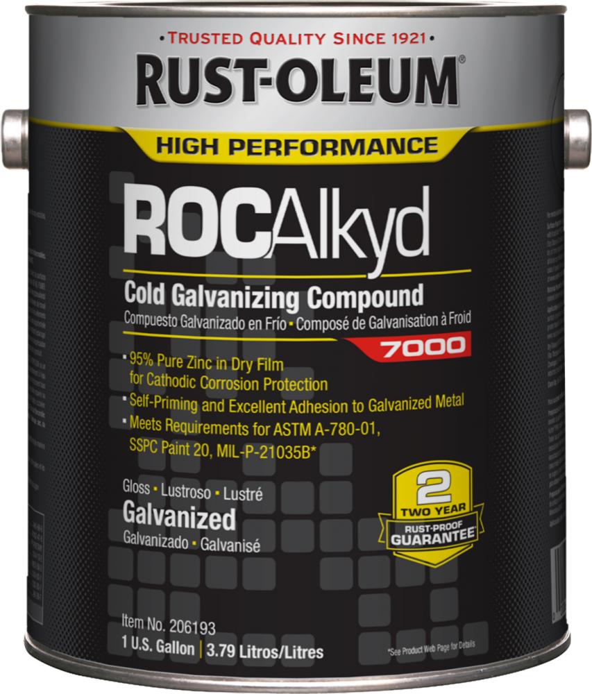 Rust-Oleum High Performance ROCAlkyd Cold Galvanizing Compound 7000 , 1 Gallon Rust-Oleum High Performance ROCAlkyd Cold Galvanizing Compound 7000 , 1 Gallon