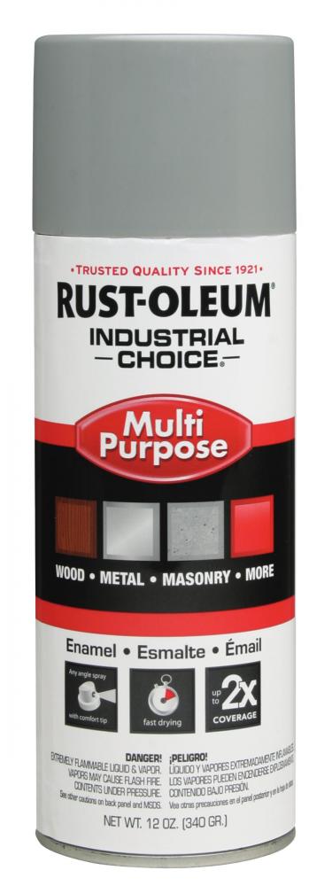 Rust-Oleum Industrial Choice 1600 System Multi-Purpose Enamel Spray Paint, Gloss ANSI 61 Light Gray,