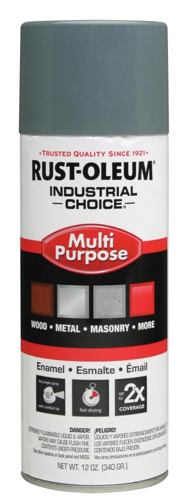 Rust-Oleum Industrial Choice 1600 System Multi-Purpose Enamel Spray Paint, Gloss ANSI 49 Medium Ligh