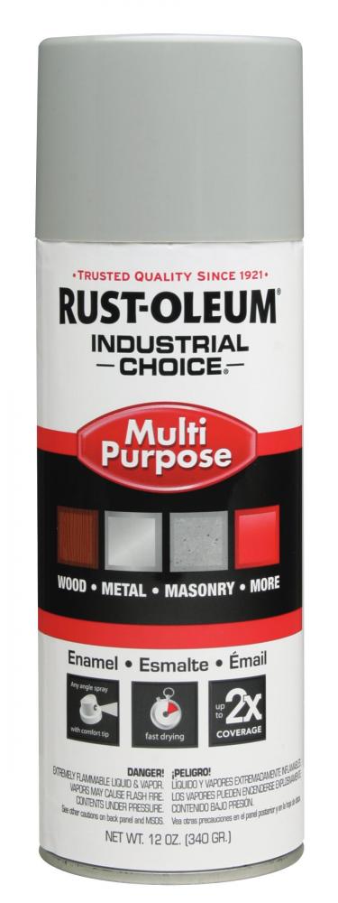 Rust-Oleum Industrial Choice 1600 System Multi-Purpose Enamel Spray Paint, Gloss ANSI 70 Light Gray,