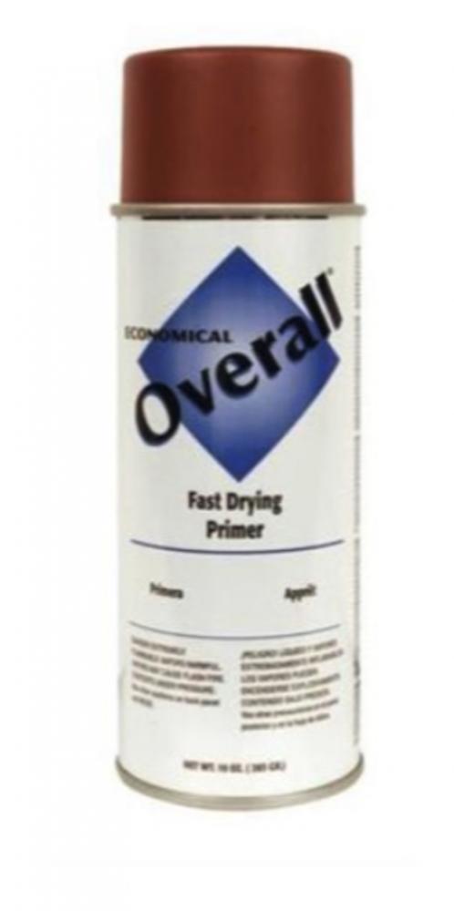 Overall General Purpose Enamel Spray Primer, Flat Red, 10 oz