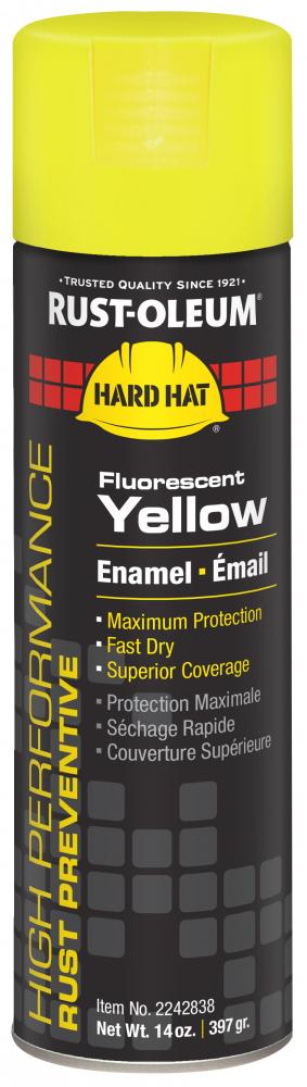 Rust-Oleum Hard Hat High Performance V2100 System Rust Preventive Enamel Spray Paint, Gloss Fluoresc