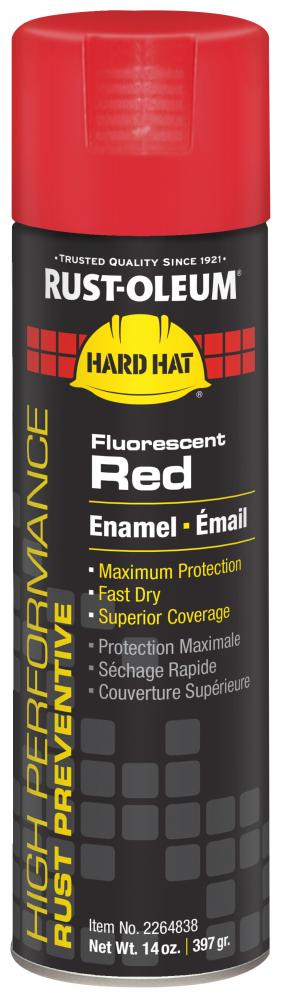 Rust-Oleum Hard Hat High Performance V2100 System Rust Preventive Enamel Spray Paint, Gloss Fluoresc
