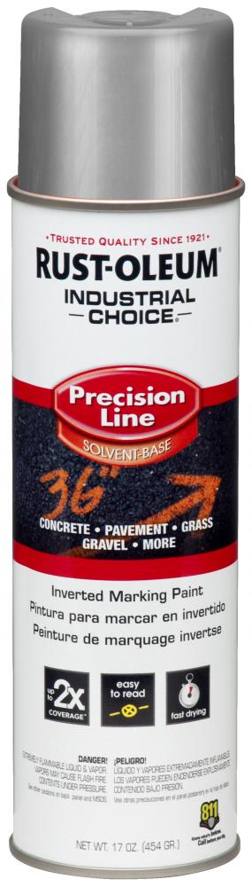 Rust-Oleum Industrial Choice M1600 System Solvent-Based Precision Line Inverted Marking Paint, Silve