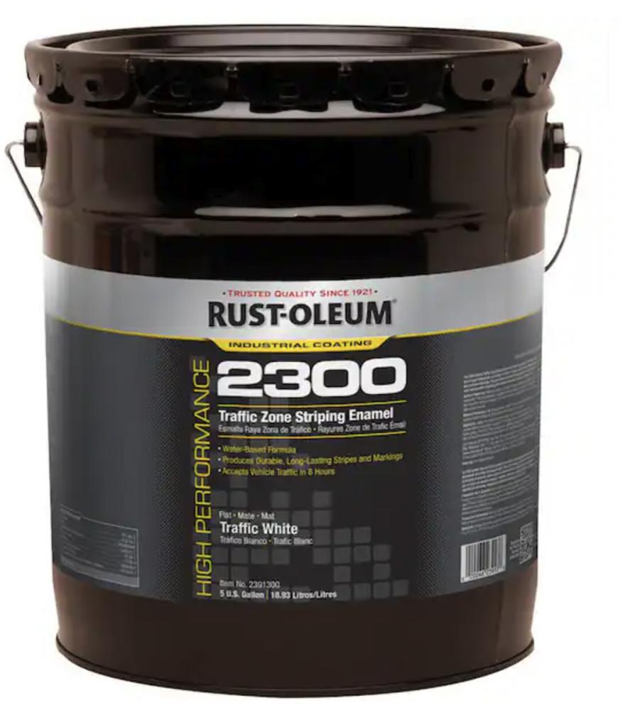 Rust-Oleum High Performance Traffic Marking Flat White, 5 Gallon