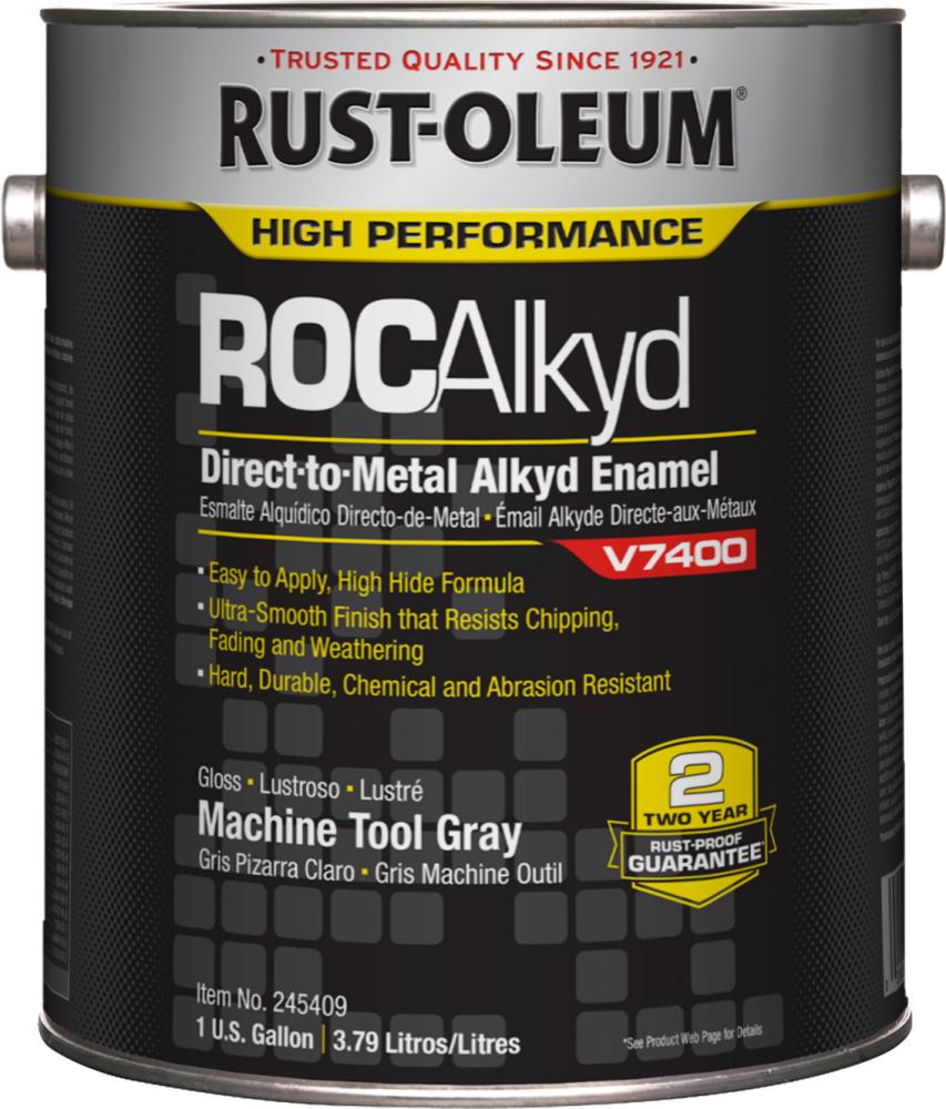 Rust-Oleum High Performance V7400 System 340 VOC DTM Alkyd Enamel Paint, High Gloss Machine Tool Gra