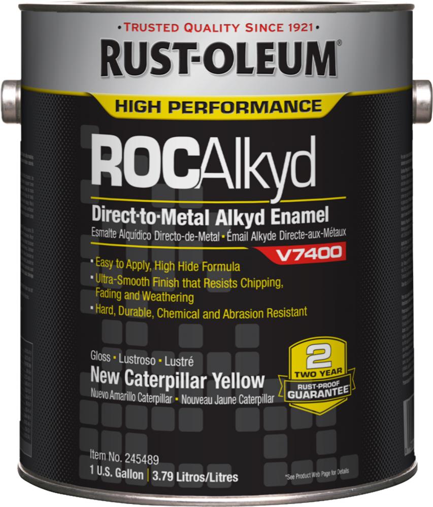 Rust-Oleum High Performance V7400 System 340 VOC DTM Alkyd Enamel Paint, High Gloss New Caterpillar 