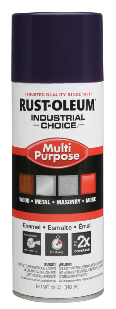 Rust-Oleum Industrial Choice 1600 System Multi-Purpose Enamel Spray Paint, Gloss Purple, 12 oz