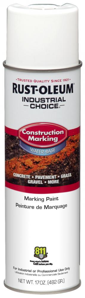 Rust-Oleum Industrial Choice M1400 System Water-Based Construction Marking Paint, White, 17 oz