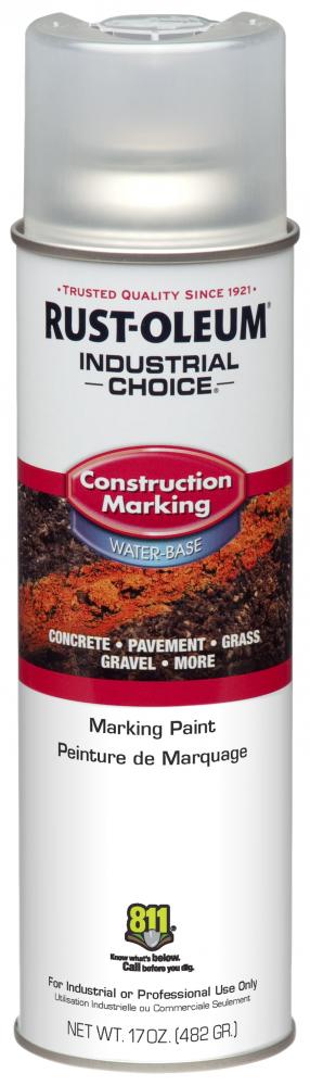 Rust-Oleum Industrial Choice M1400 System Water-Based Construction Marking Paint, Clear, 17 oz