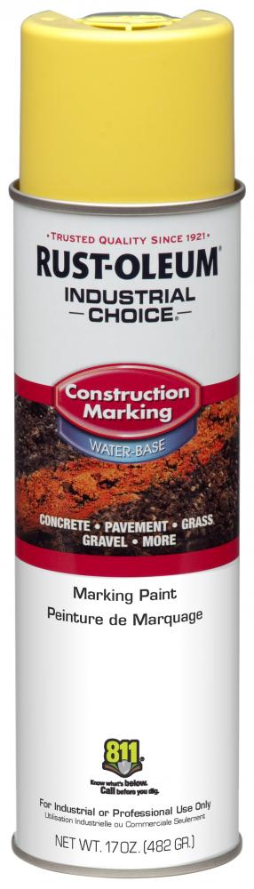 Rust-Oleum Industrial Choice M1400 System Water-Based Construction Marking Paint, High Visibility Ye