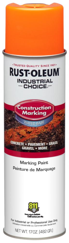 Rust-Oleum Industrial Choice M1400 System Water-Based Construction Marking Paint, Fluorescent Orange