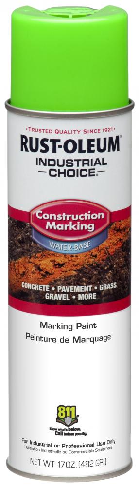 Rust-Oleum Industrial Choice M1400 System Water-Based Construction Marking Paint, Fluorescent Green,