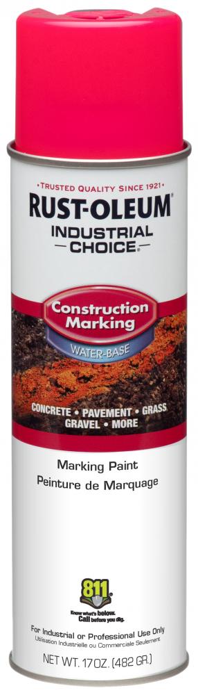 Rust-Oleum Industrial Choice M1400 System Water-Based Construction Marking Paint, Fluorescent Pink, 