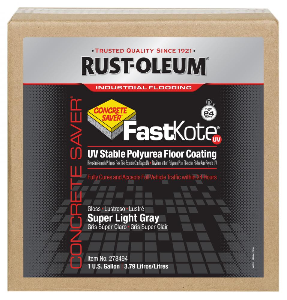 Rust-Oleum Concrete Saver FastKote UV Super Light Gray, 1 Gallon Kit