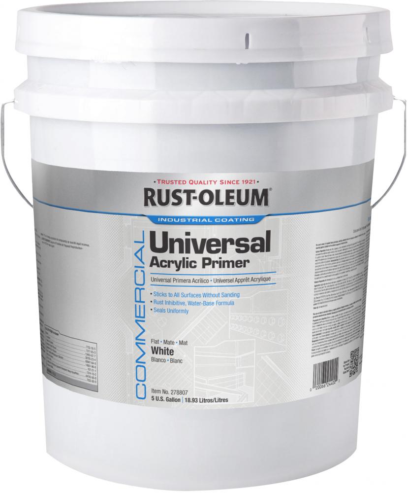 Rust-Oleum Commercial Universal Acrylic Primer White, 5 Gallon