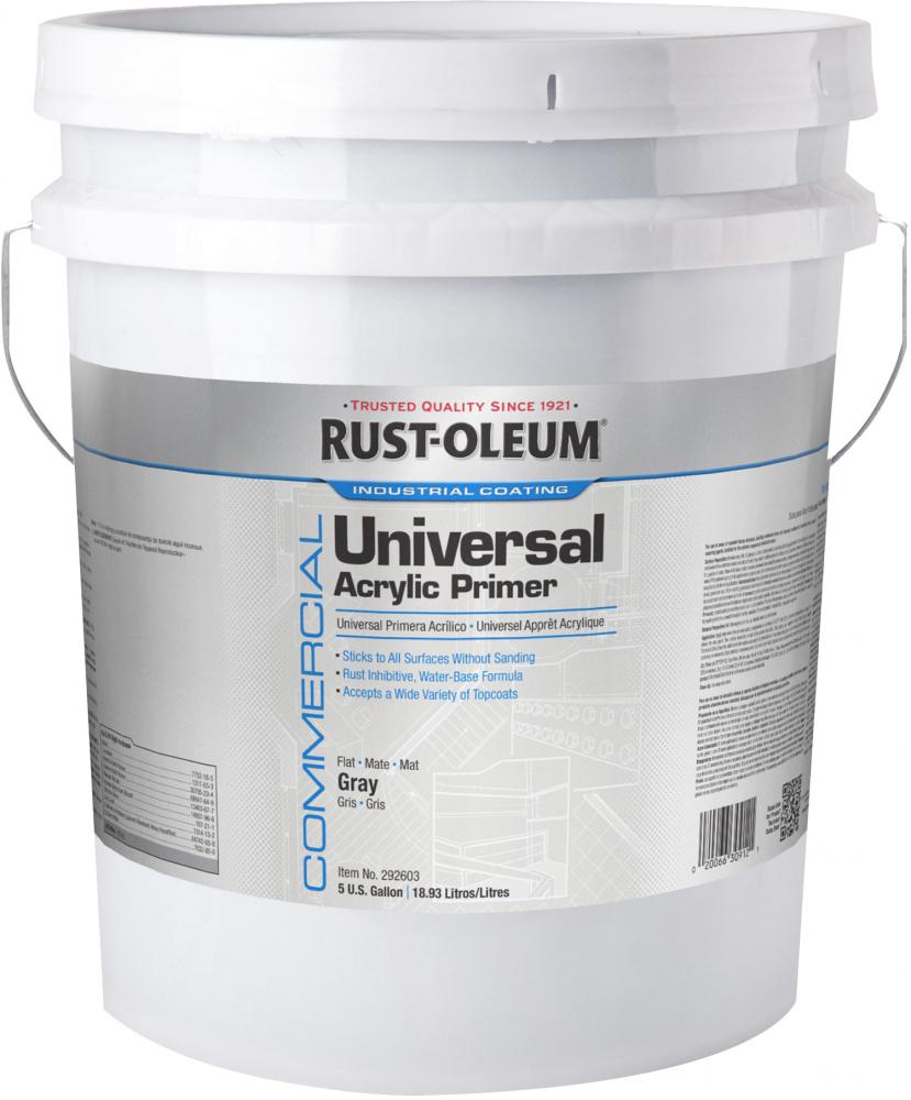 Rust-Oleum Commercial Universal Acrylic Primer Gray Primer, 5 Gallon